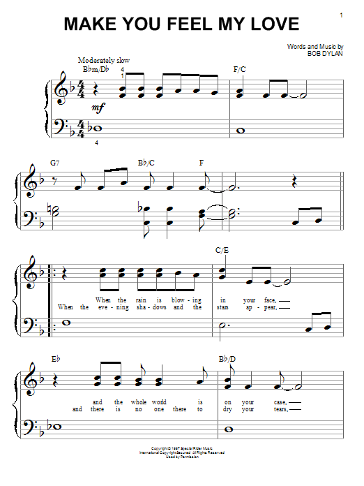 Adele Make You Feel My Love Sheet Music Notes Chords Download