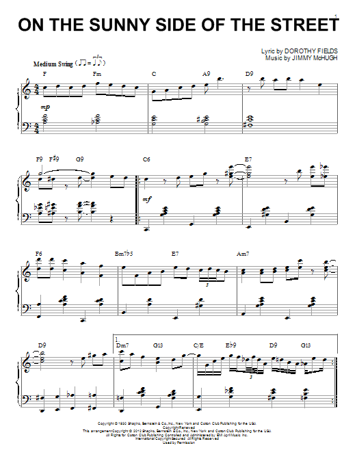 Music Score Collection On The Sunny Side Of The Street Sheet Music Free Music Score Collection On The Sunny Side Of The Street Sheet Music Free