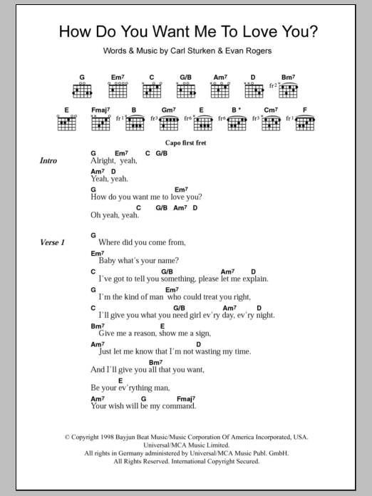 911 How Do You Want Me To Love You? Sheet Music Notes & Chords for Lyrics & Chords - Download or Print PDF