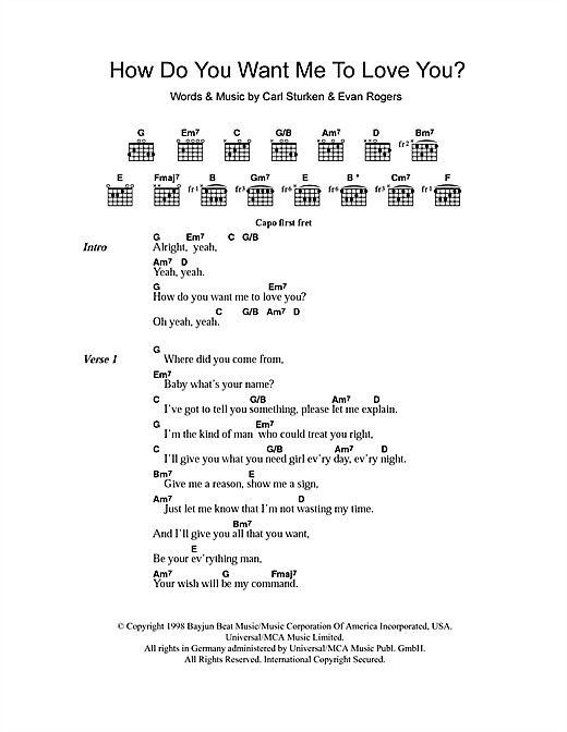 911 How Do You Want Me To Love You? Sheet Music Notes & Chords for Lyrics & Chords - Download or Print PDF