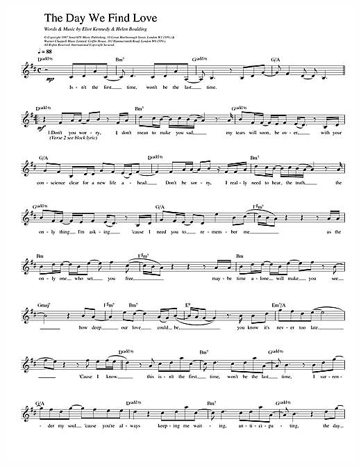 The Day We Find Love sheet music