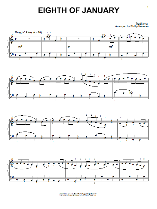 Preview Phillip Keveren Eighth Of January Country sheet music, notes and chords for Piano, SKU: 92337 sheet music, piano notes, chords, guitar tabs, score, transpose, transcribe, how to play, guide, download, learn, tutorial, progression, song, artist, awards, billboard, mtv, vh1, tour, single, album, release
