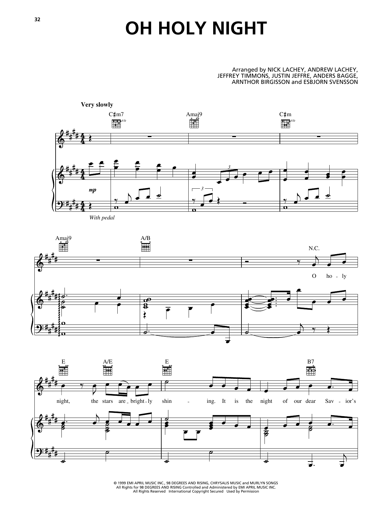 98º Oh Holy Night Sheet Music Notes & Chords for Piano, Vocal & Guitar Chords (Right-Hand Melody) - Download or Print PDF