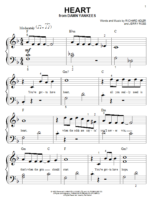 Preview Richard Adler Heart Broadway sheet music, notes and chords for Big Note Piano, SKU: 99472 sheet music, piano notes, chords, guitar tabs, score, transpose, transcribe, how to play, guide, download, learn, tutorial, progression, song, artist, awards, billboard, mtv, vh1, tour, single, album, release