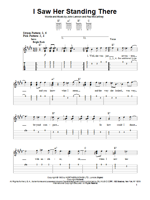 Preview The Beatles I Saw Her Standing There Pop sheet music, notes and chords for Easy Guitar with TAB, SKU: 99599 sheet music, piano notes, chords, guitar tabs, score, transpose, transcribe, how to play, guide, download, learn, tutorial, progression, song, artist, awards, billboard, mtv, vh1, tour, single, album, release