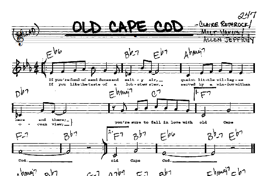 Patti Page Old Cape Cod Chords Sheet Music Notes Download