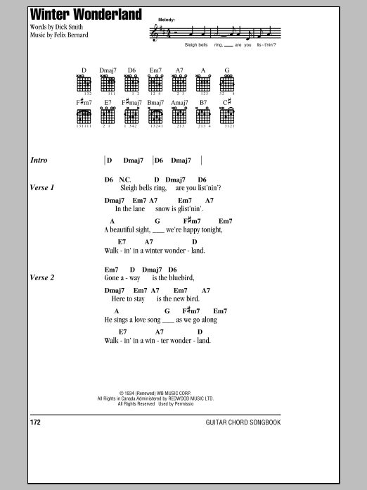 Dick Smith Winter Wonderland Sheet Music Notes Chords Download