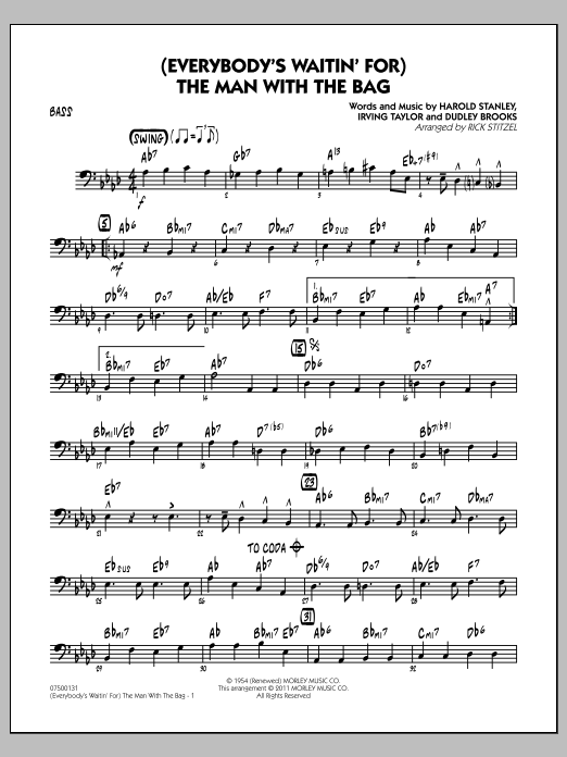 Rick Stitzel Everybody S Waitin For The Man With The Bag Bass Sheet Music Download Pdf Score 301802