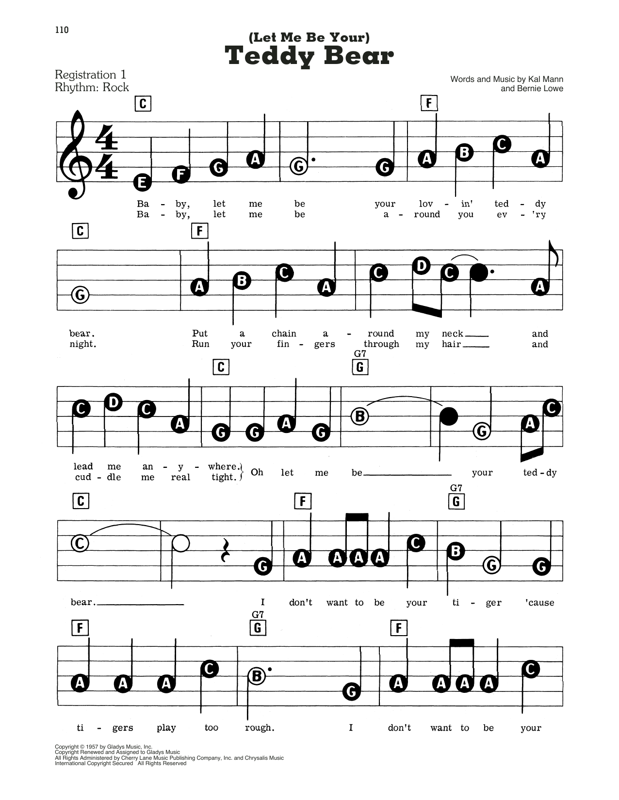 Elvis Presley Let Me Be Your Teddy Bear Chords Sheet Music Notes Download Pop E Z Play Today Pdf Print 441001