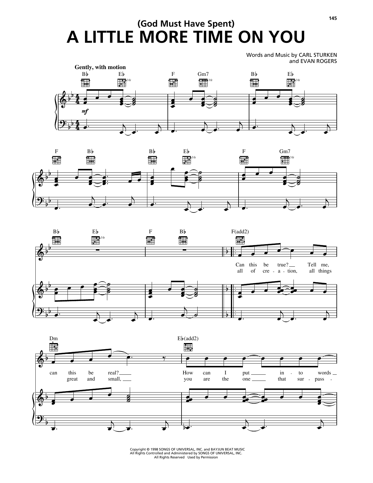 *NSYNC (God Must Have Spent) A Little More Time On You Sheet Music Notes & Chords for Piano, Vocal & Guitar Chords (Right-Hand Melody) - Download or Print PDF