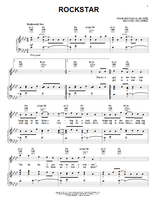 A Great Big World Rockstar Sheet Music Notes & Chords for Piano, Vocal & Guitar (Right-Hand Melody) - Download or Print PDF