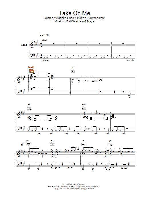 a-ha Take On Me Sheet Music Notes & Chords for Clarinet Duet - Download or Print PDF