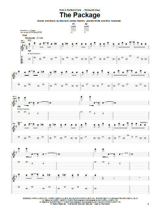 A Perfect Circle The Package Sheet Music Notes & Chords for Guitar Tab - Download or Print PDF
