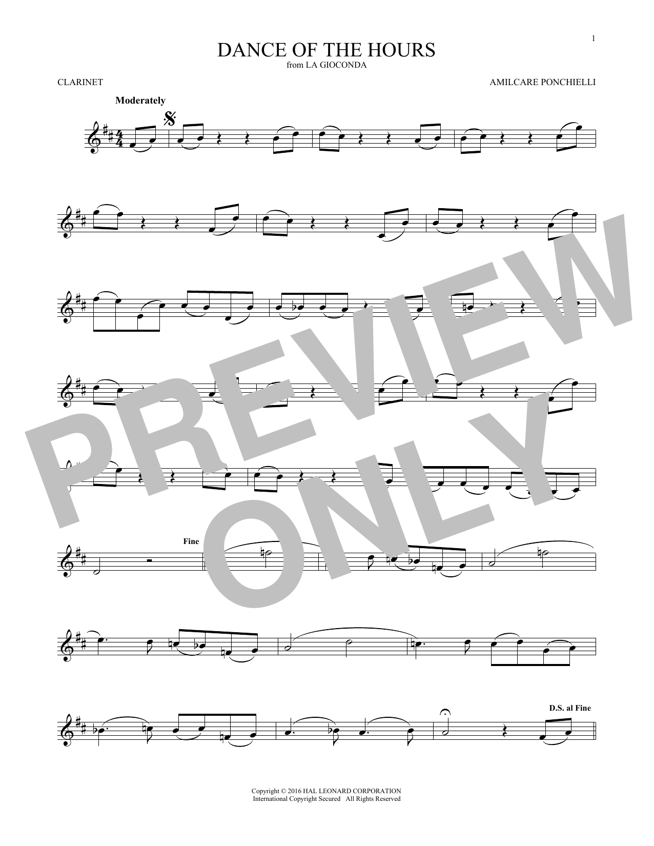 Preview Amilcare Ponchielli Dance Of The Hours Classical sheet music, notes and chords for Banjo, SKU: 178476 Dance Of The Hours sheet music