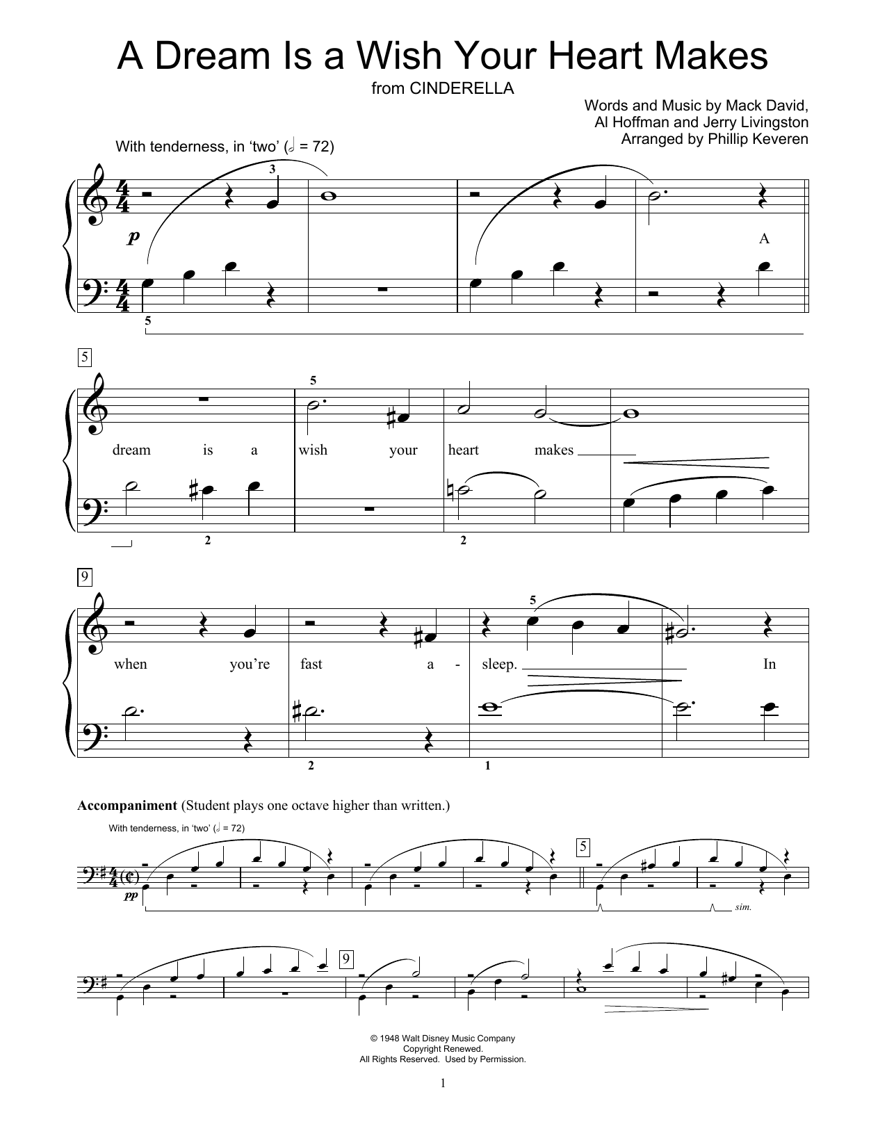Linda Ronstadt A Dream Is A Wish Your Heart Makes From Cinderella Arr Phillip Keveren Sheet Music Download Pdf Score 4162 Linda Ronstadt A Dream Is A Wish Your Heart Makes From Cinderella Arr Phillip Keveren Sheet Music Download Pdf Score 4162