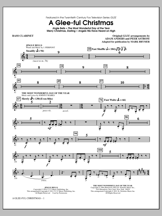 Glee Cast A Glee Ful Christmas Choral Medley Arr Mark Brymer Bb Bass Clarinet Sheet Music Download Pdf Score 302978