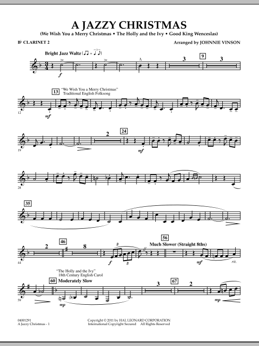 Johnnie Vinson A Jazzy Christmas Bb Clarinet 2 Sheet Music Download Pdf Score 300420