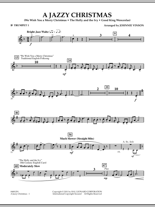 Johnnie Vinson A Jazzy Christmas Bb Trumpet 1 Sheet Music Download Pdf Score 300428