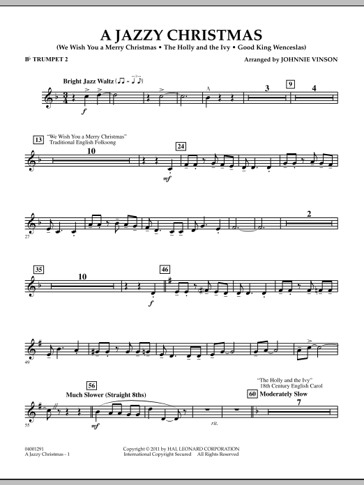 Johnnie Vinson A Jazzy Christmas Bb Trumpet 2 Sheet Music Download Pdf Score 300429