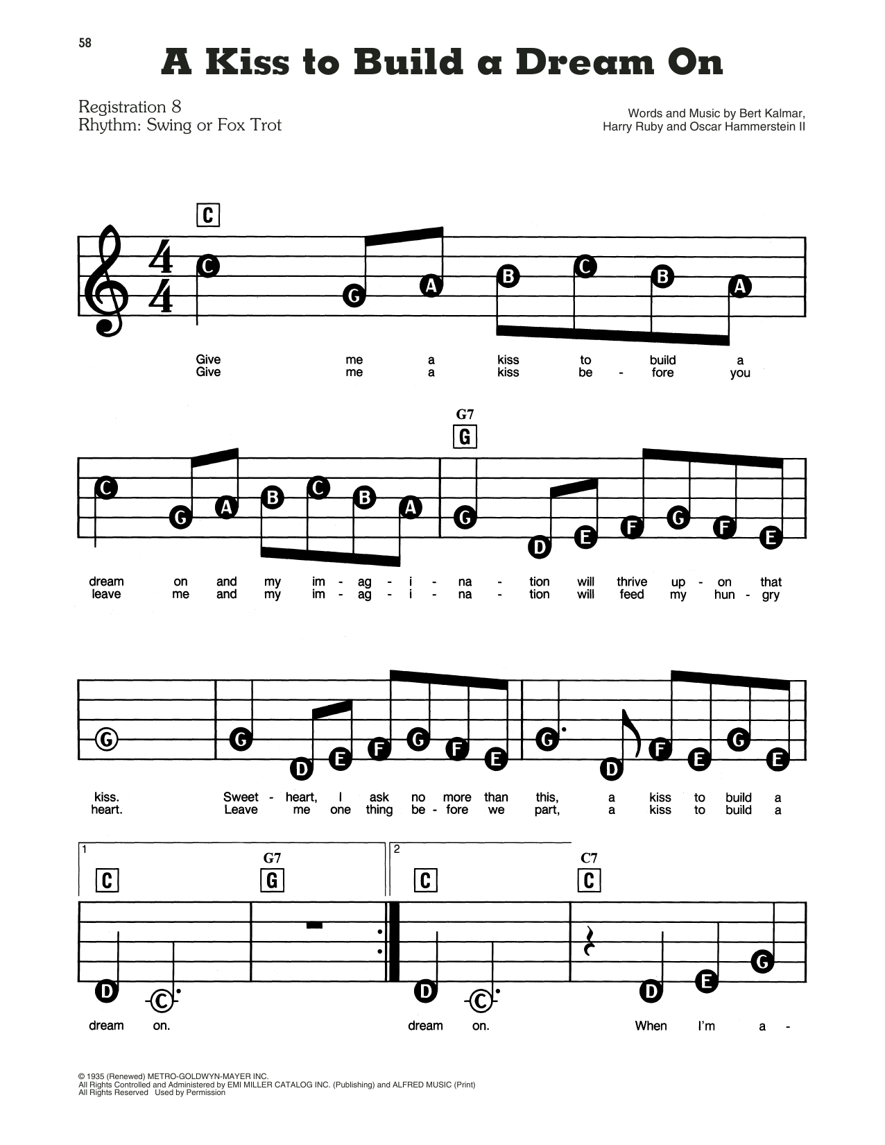 Oscar Hammerstein Ii A Kiss To Build A Dream On Sheet Music Download Pdf Score 188816