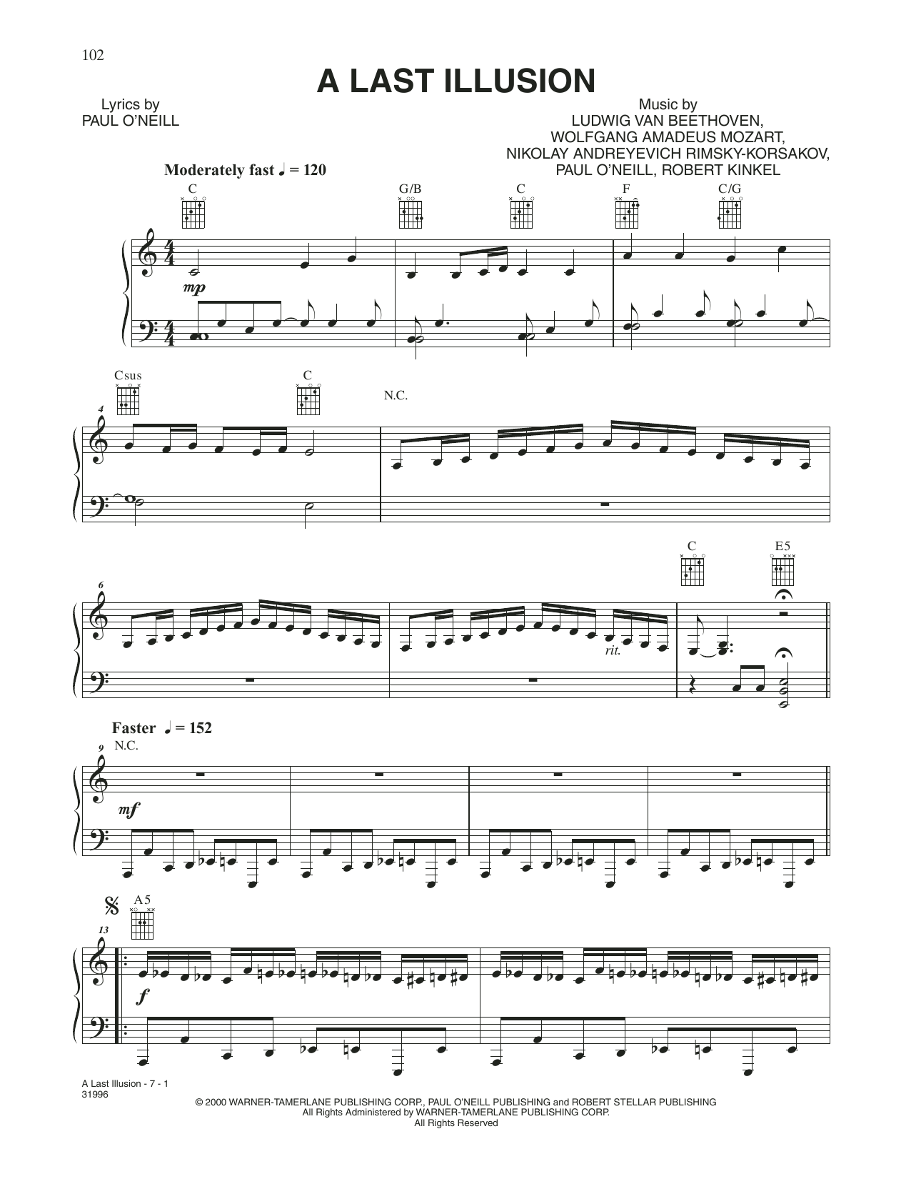 Trans Siberian Orchestra A Last Illusion Sheet Music Download Pdf Score 433397