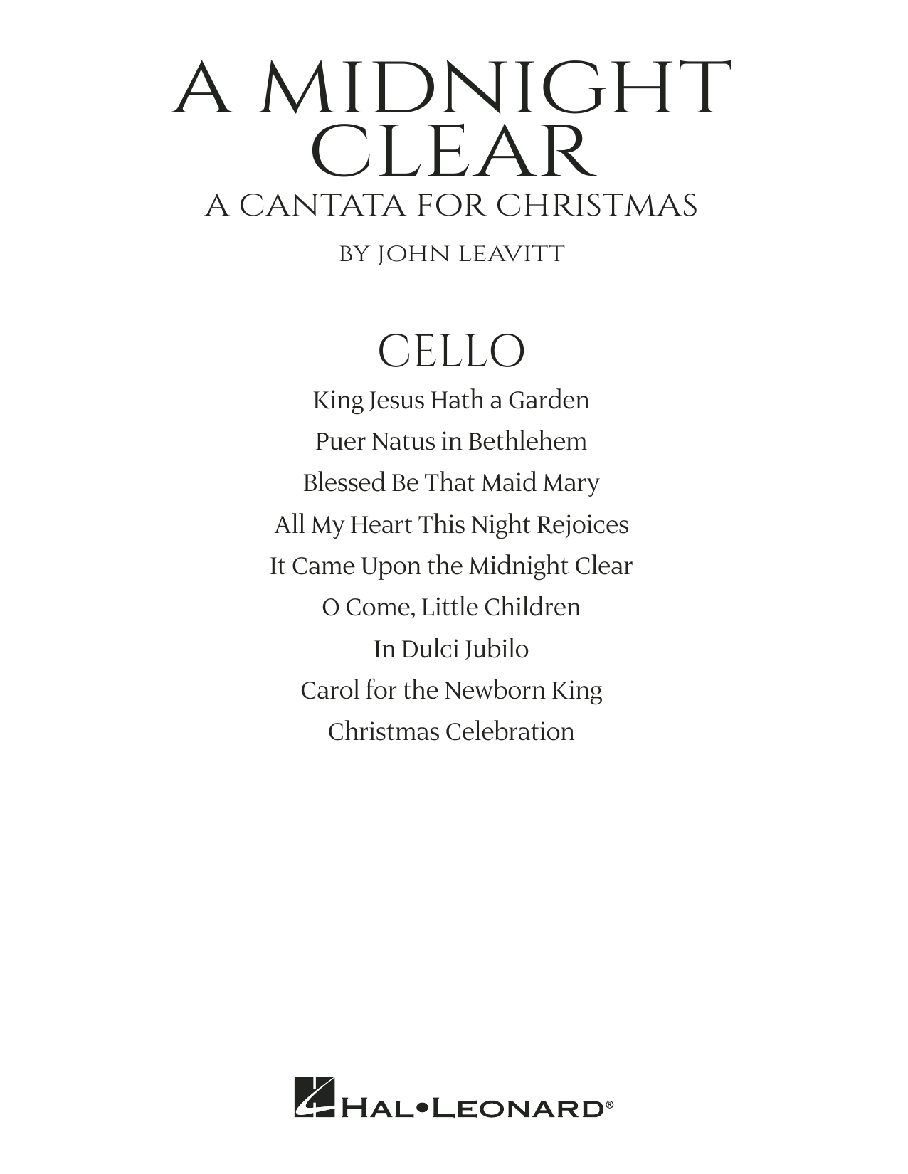 John Leavitt A Midnight Clear A Cantata For Christmas Cello Sheet Music Download Pdf Score