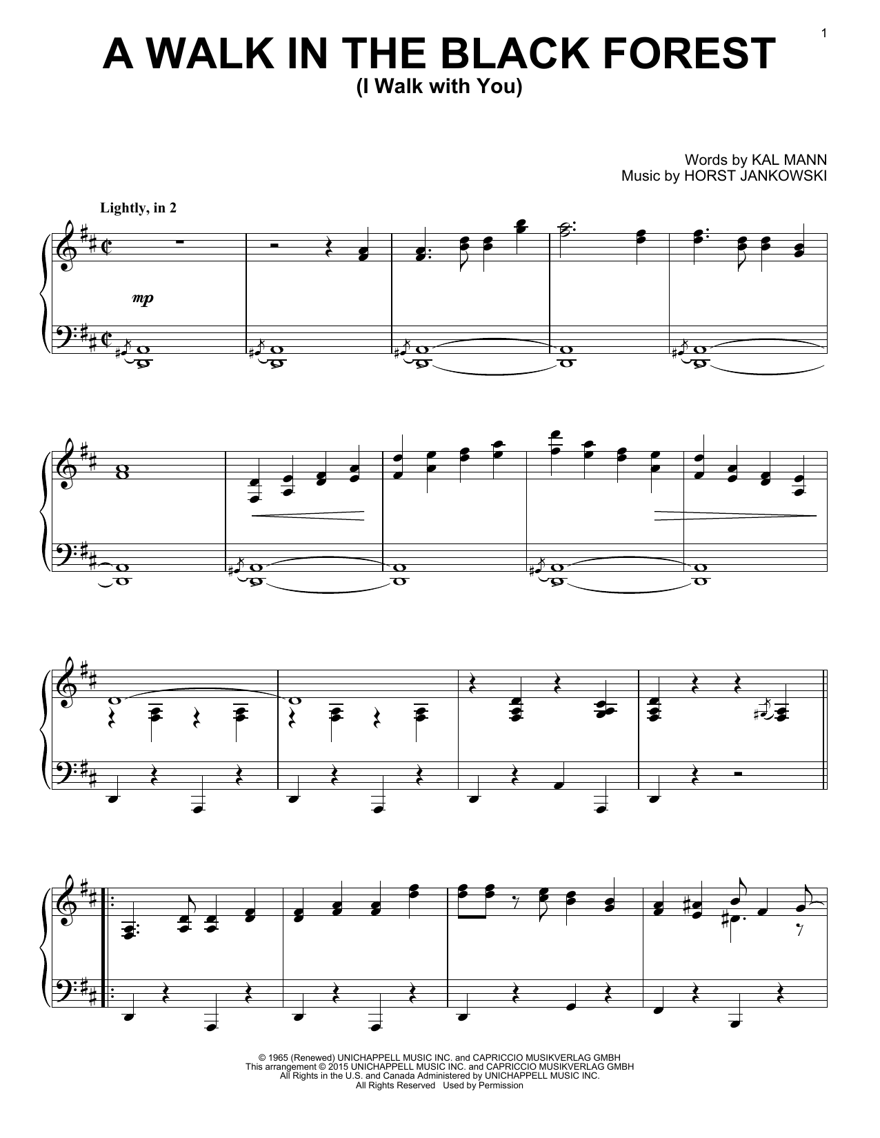 Preview Horst Jankowski A Walk In The Black Forest (I Walk With You) Classical sheet music, notes and chords for Keyboard Transcription, SKU: 176845 sheet music, piano notes, chords, guitar tabs, score, transpose, transcribe, how to play, guide, download, learn, tutorial, progression, song, artist, awards, billboard, mtv, vh1, tour, single, album, release