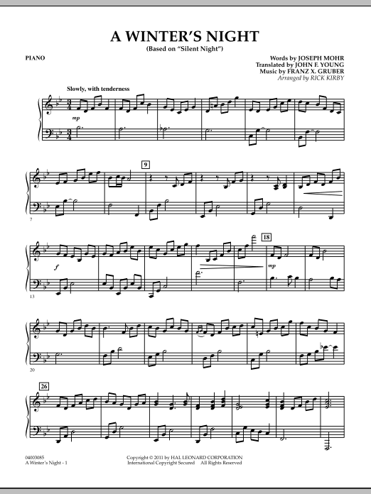 Rick Kirby A Winter S Night Based On Silent Night Piano