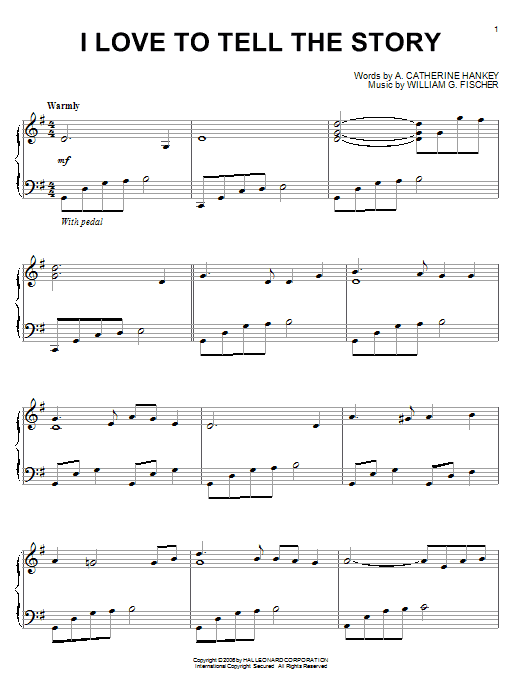 A Catherine Hankey I Love To Tell The Story Sheet Music Download Pdf Score 73666