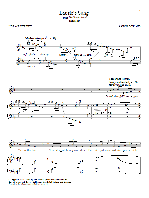 Aaron Copland Laurie's Song Sheet Music Notes & Chords for Piano & Vocal - Download or Print PDF Aaron Copland Laurie's Song Sheet Music Notes & Chords for Piano & Vocal - Download or Print PDF