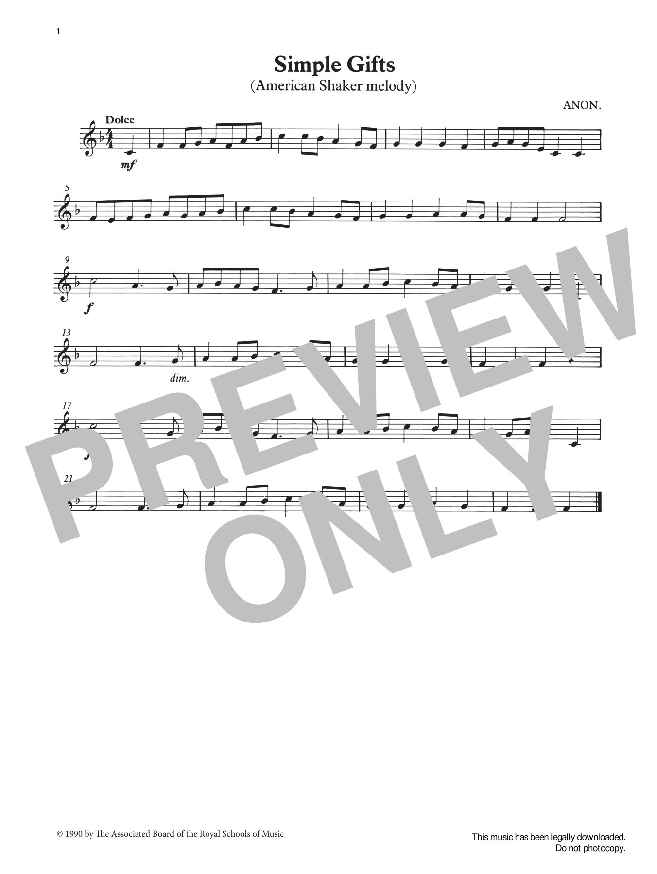 Aaron Copland Simple Gifts from Graded Music for Tuned Percussion, Book I Sheet Music Notes & Chords for Percussion Solo - Download or Print PDF
