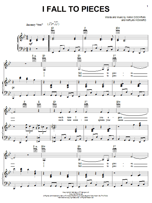 Aaron Neville I Fall To Pieces Sheet Music Notes & Chords for Piano, Vocal & Guitar (Right-Hand Melody) - Download or Print PDF Aaron Neville I Fall To Pieces Sheet Music Notes & Chords for Piano, Vocal & Guitar (Right-Hand Melody) - Download or Print PDF