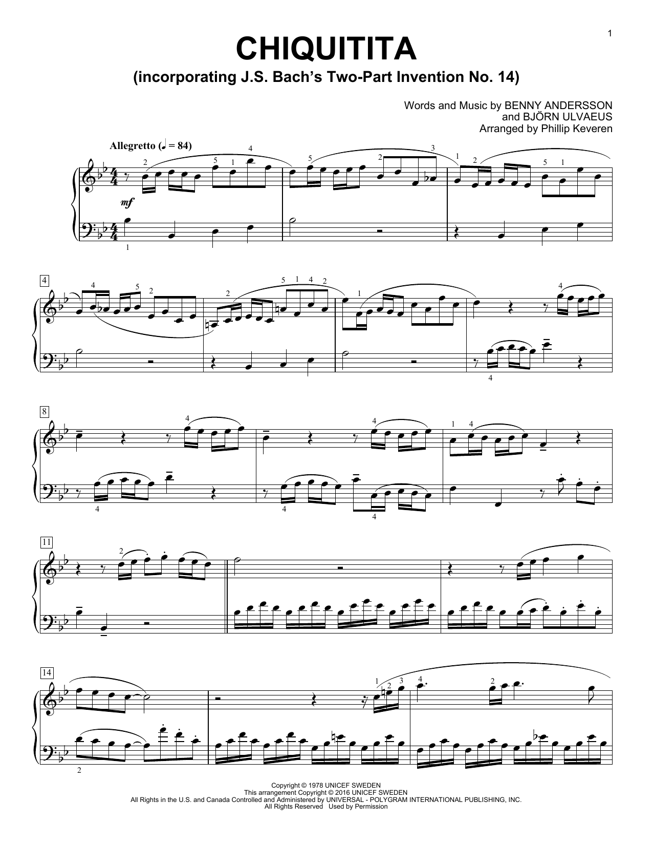 Phillip Keveren Chiquitita Sheet Music Notes & Chords for Piano - Download or Print PDF