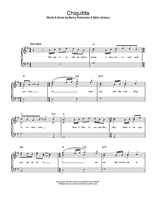 Chiquitita sheet music