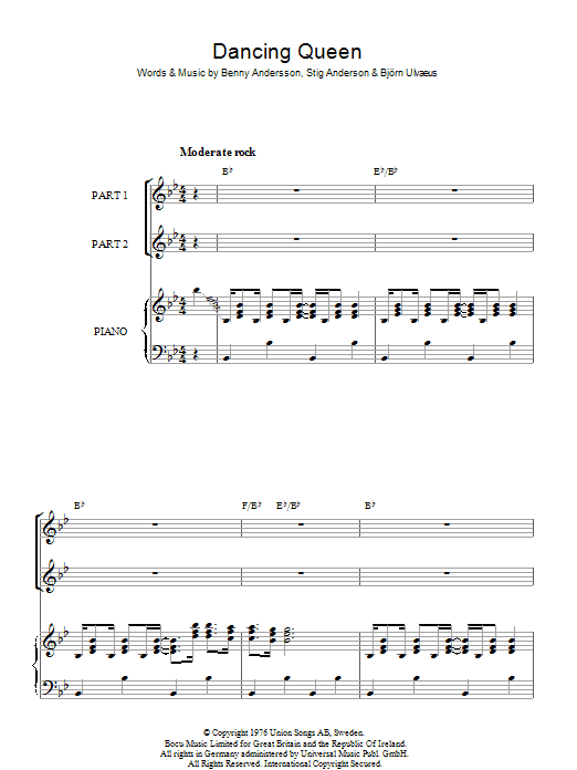 ABBA Dancing Queen (arr. Rick Hein) Sheet Music Notes & Chords for 2-Part Choir - Download or Print PDF