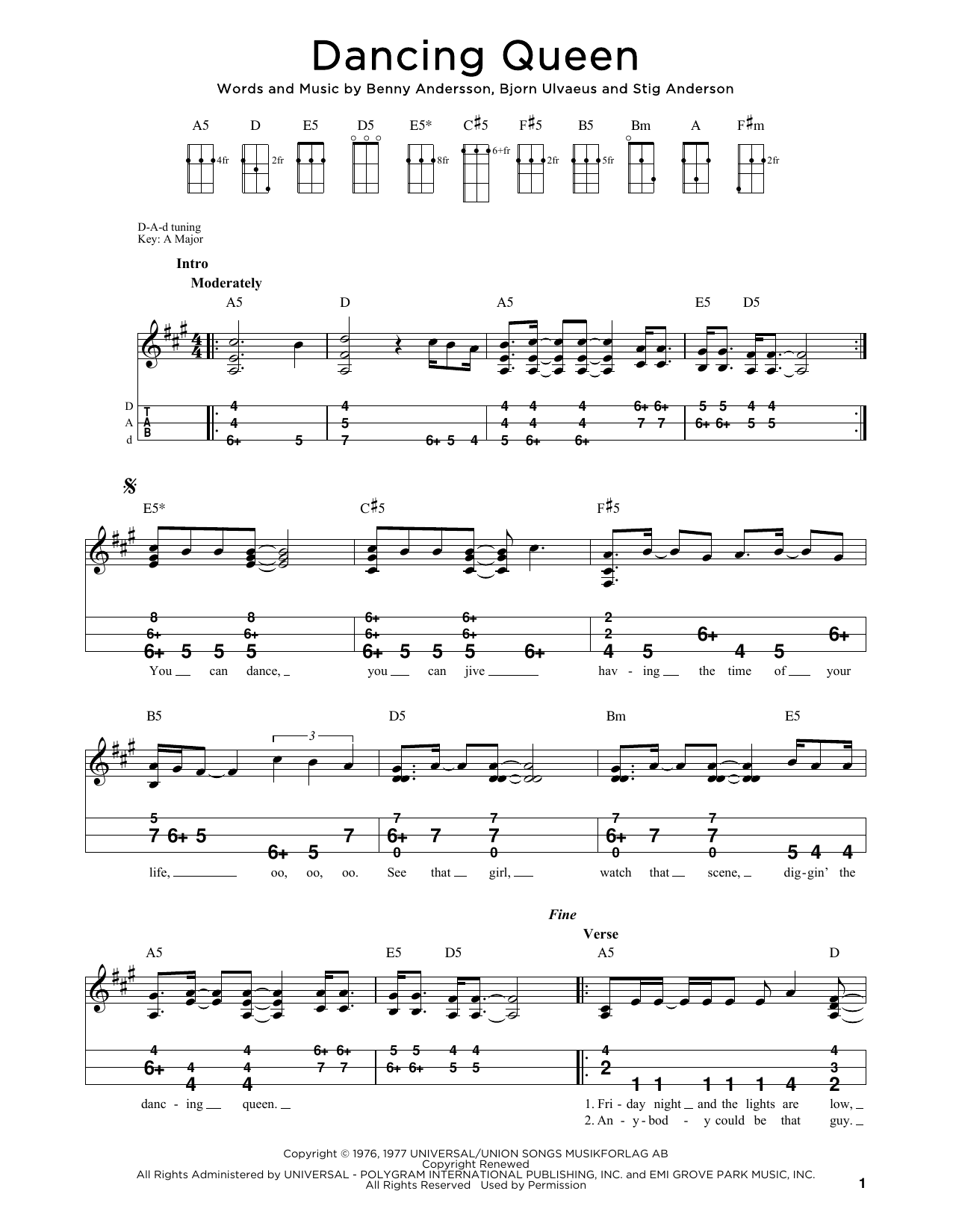 ABBA Dancing Queen (arr. Steven B. Eulberg) Sheet Music Notes & Chords for Dulcimer - Download or Print PDF