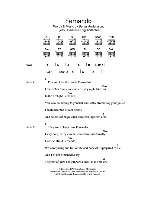 ABBA Fernando Sheet Music Notes & Chords for Clarinet - Download or Print PDF