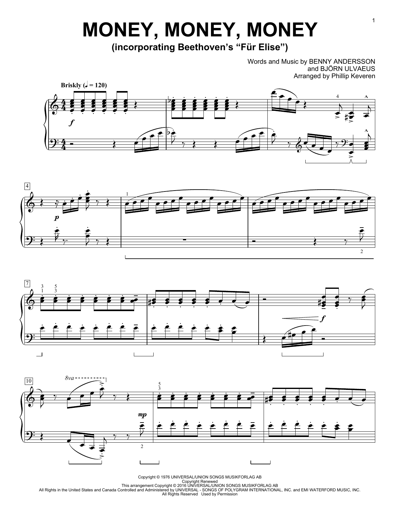 Phillip Keveren Money, Money, Money Sheet Music Notes & Chords for Piano - Download or Print PDF