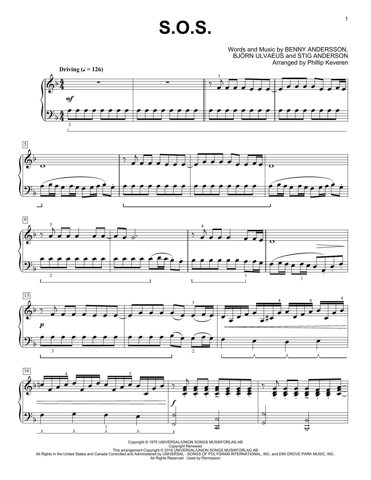 Phillip Keveren S.O.S. Sheet Music Notes & Chords for Piano - Download or Print PDF