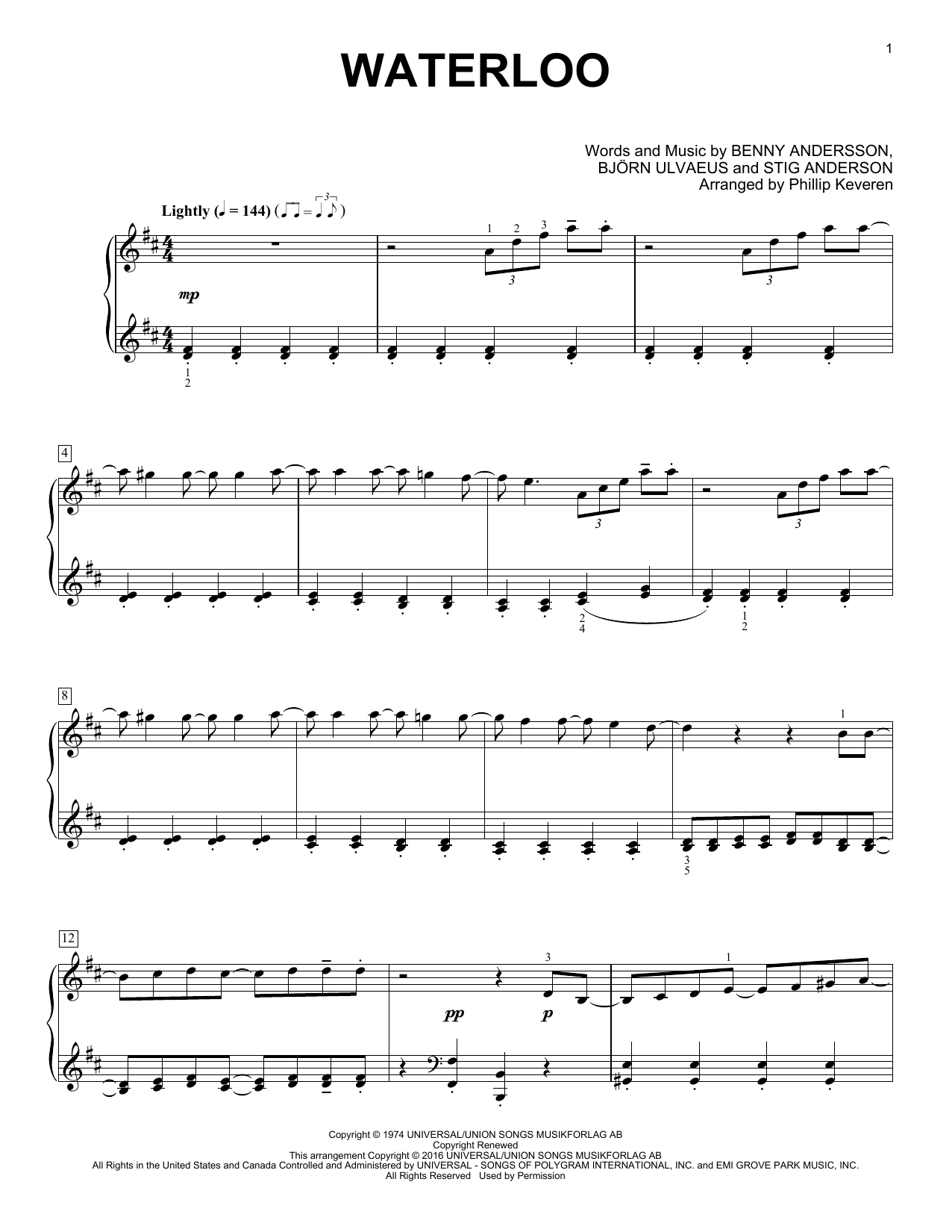 Phillip Keveren Waterloo Sheet Music Notes & Chords for Piano - Download or Print PDF