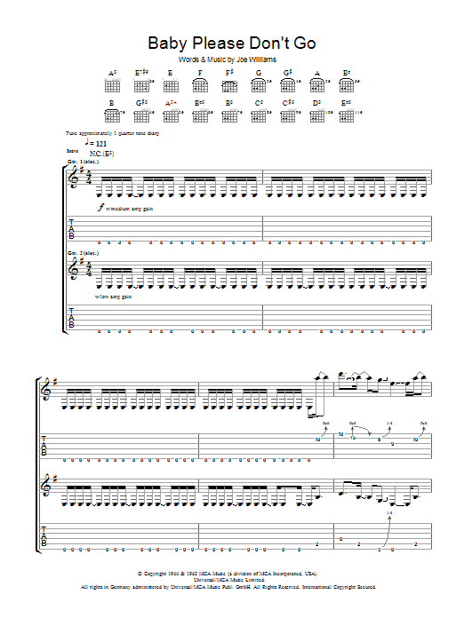 AC/DC Baby, Please Don't Go Sheet Music Notes & Chords for Guitar Tab - Download or Print PDF