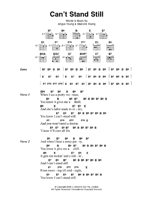 AC/DC Can't Stand Still Sheet Music Notes & Chords for Guitar Tab - Download or Print PDF