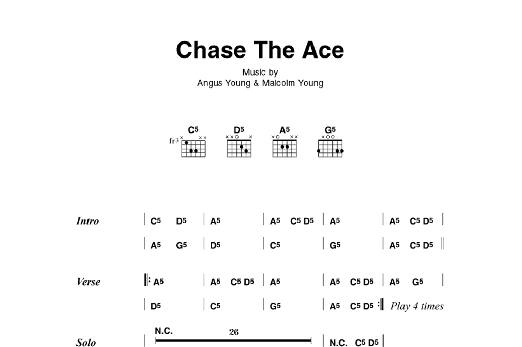 AC/DC Chase The Ace Sheet Music Notes & Chords for Lyrics & Chords - Download or Print PDF