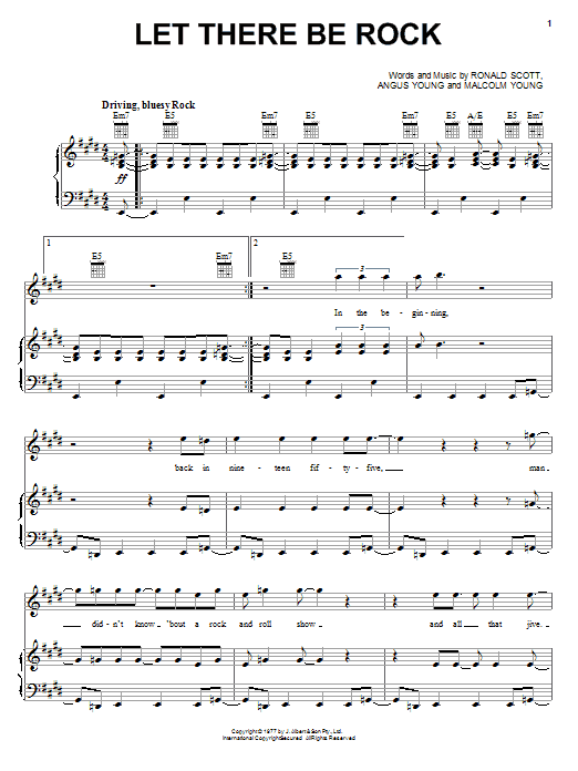 AC/DC Let There Be Rock Sheet Music Notes & Chords for Guitar Tab - Download or Print PDF