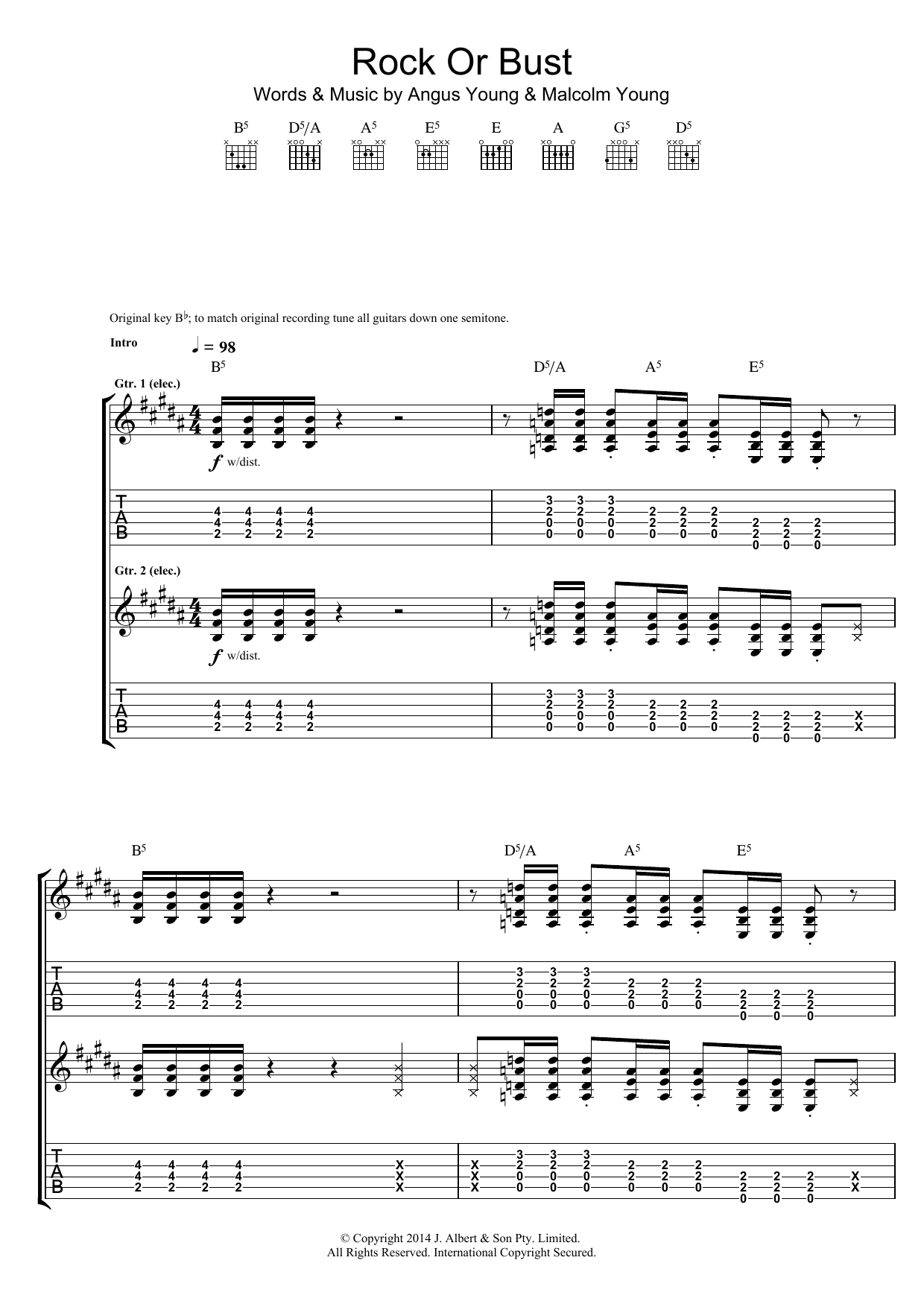 AC/DC Rock Or Bust Sheet Music Notes & Chords for Guitar Tab - Download or Print PDF AC/DC Rock Or Bust Sheet Music Notes & Chords for Guitar Tab - Download or Print PDF