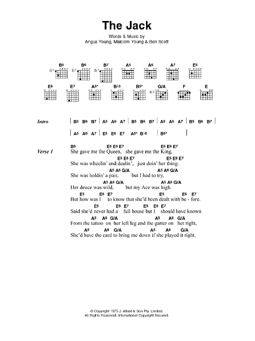 AC/DC The Jack Sheet Music Notes & Chords for Guitar Tab Play-Along - Download or Print PDF