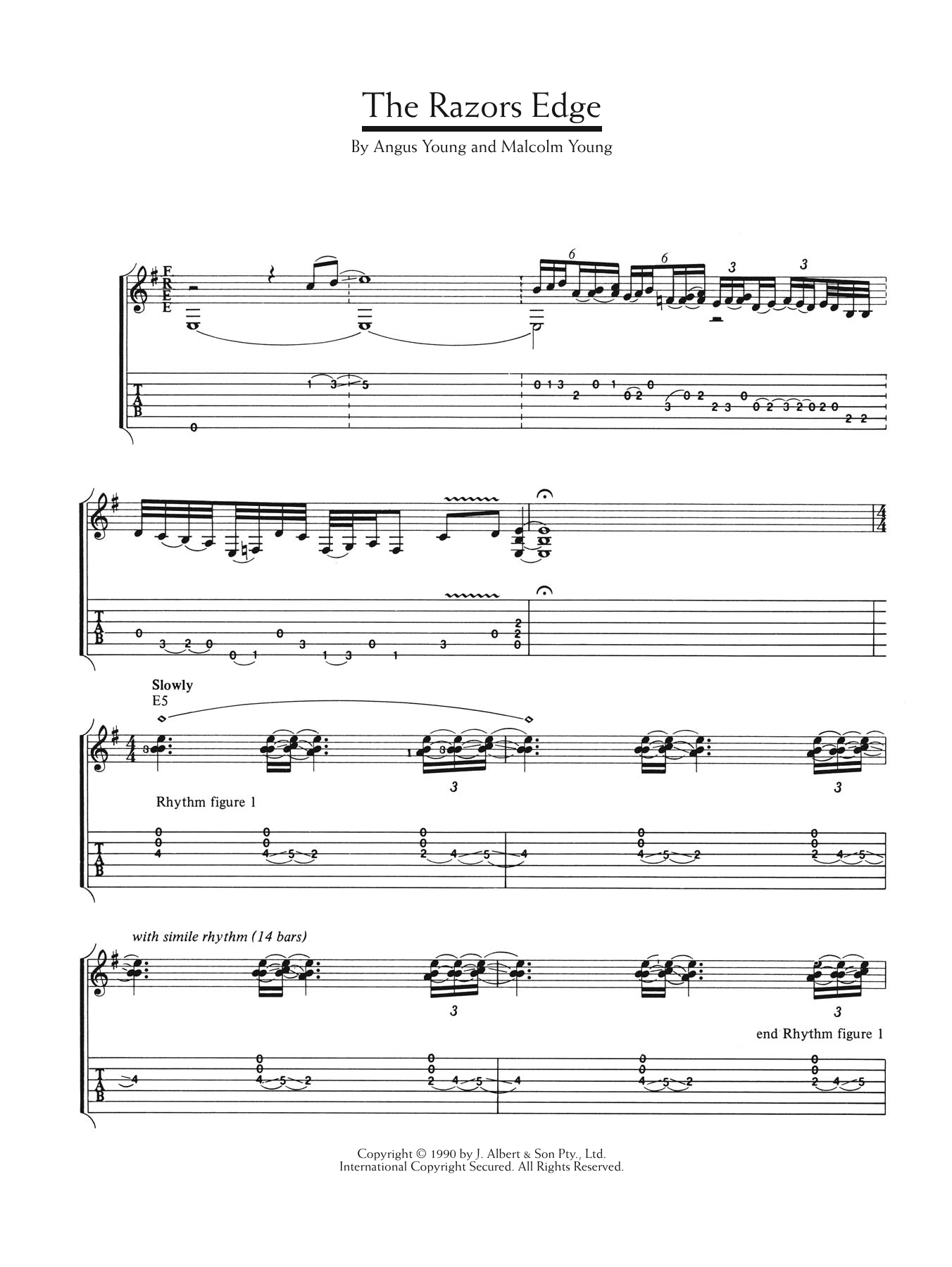 AC/DC The Razor's Edge Sheet Music Notes & Chords for Guitar Tab - Download or Print PDF