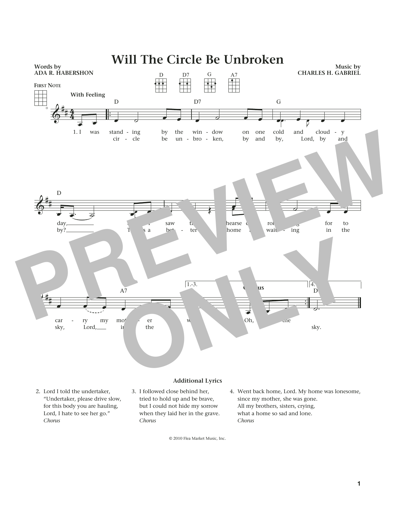 Ada R. Habershon Will The Circle Be Unbroken (from The Daily Ukulele) (arr. Liz and Jim Beloff) Sheet Music Notes & Chords for Ukulele - Download or Print PDF