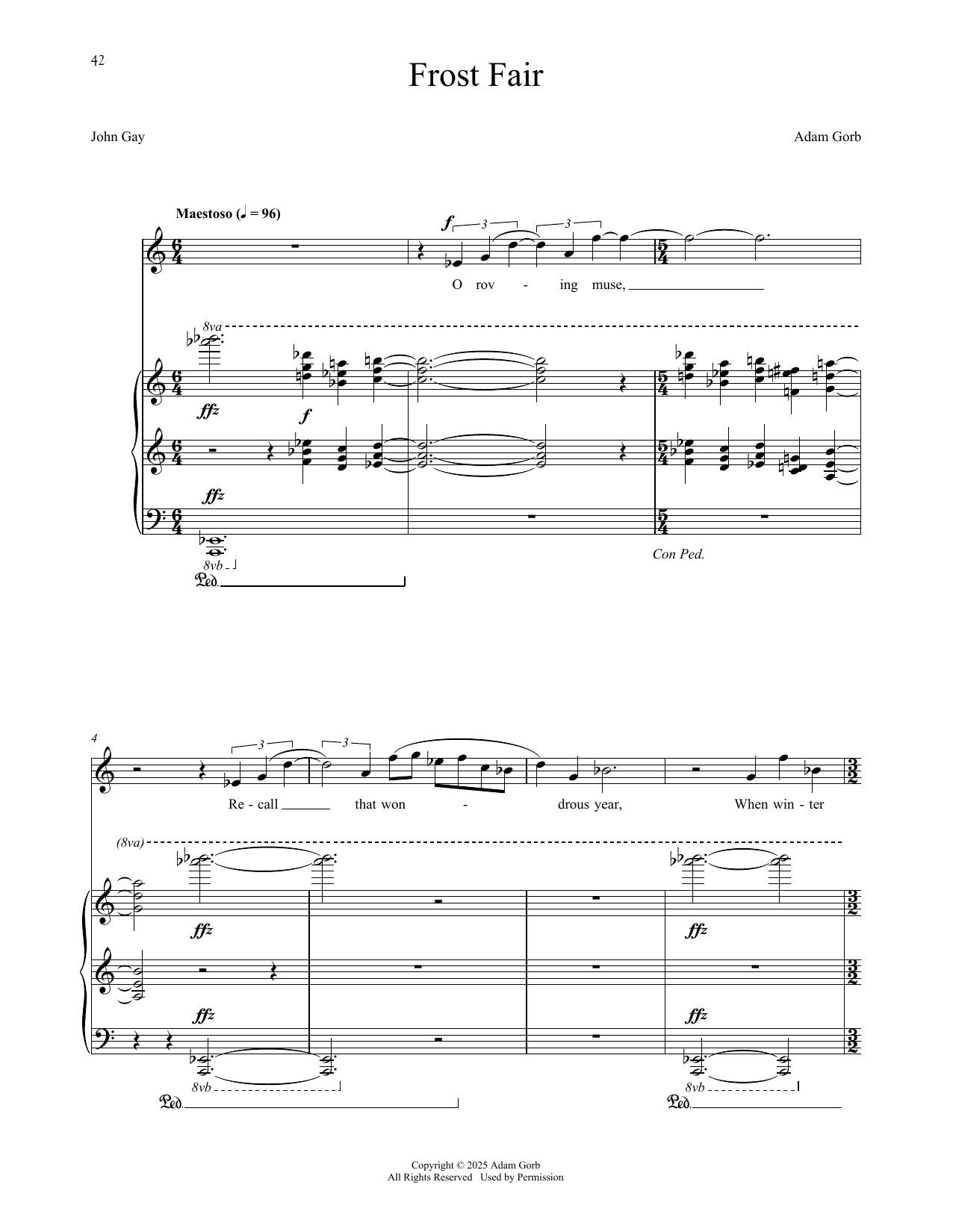 Adam Gorb Frost Fair Sheet Music Notes & Chords for Piano & Vocal - Download or Print PDF