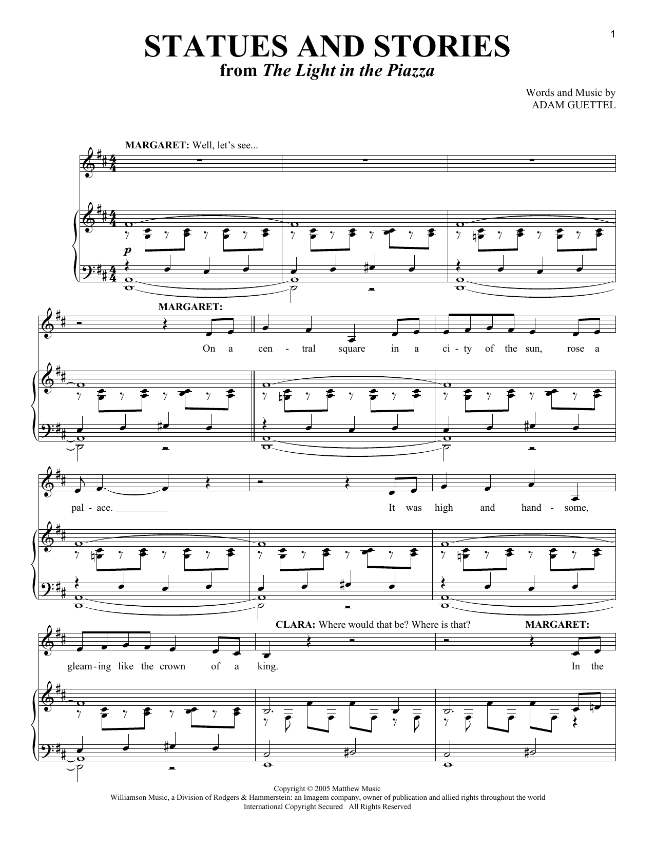 Adam Guettel Statues And Stories (from The Light In The Piazza) Sheet Music Notes & Chords for Vocal Duet - Download or Print PDF